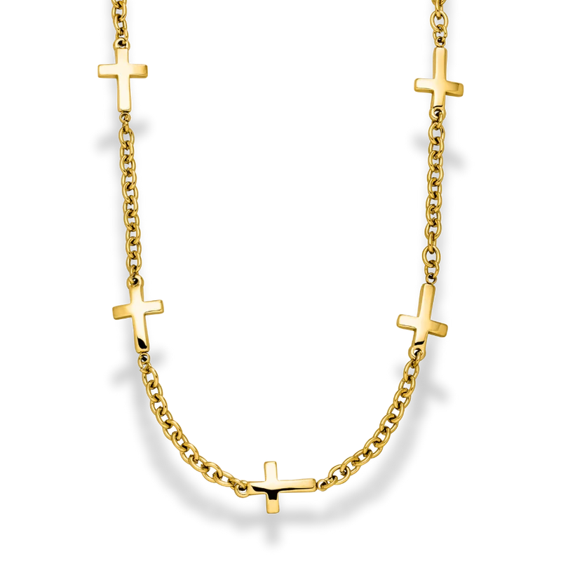 Elegance Cross Kette 14K Vergoldet