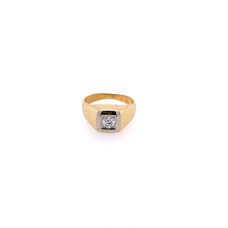 Ring Bicolor Gold 750 mit Brillant 0,36 ct.