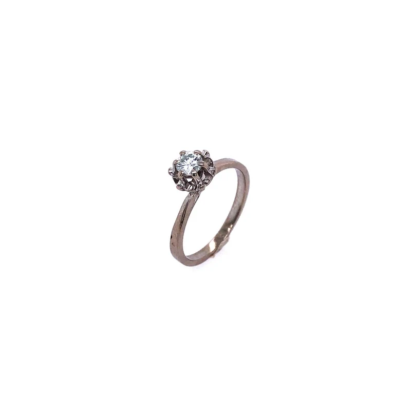 Solitaire Weissgold 585 mit Brillant 0,3 ct.