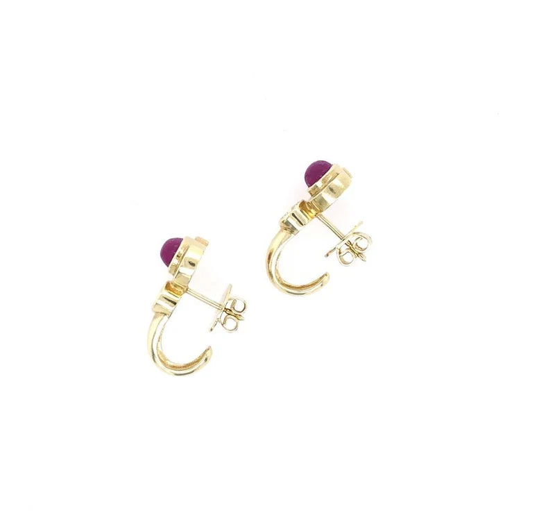 Ohrstecker Gelbgold 585 mit Brillanten & Rubinen