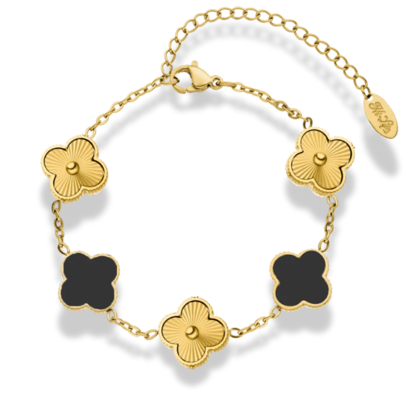 Golden Noir Lucky Leaf Abbaddon Armband 14K Vergoldet