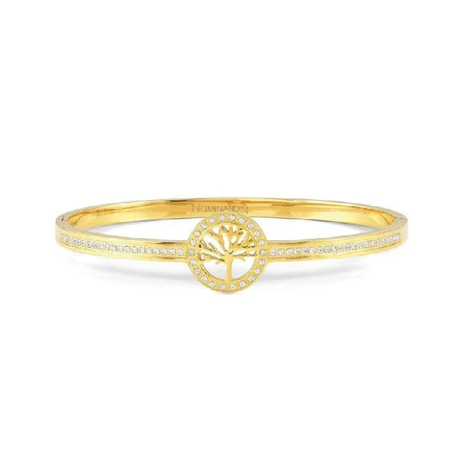 Pretty Bangles Small Tree of Life Bracelet in Gold & CZ