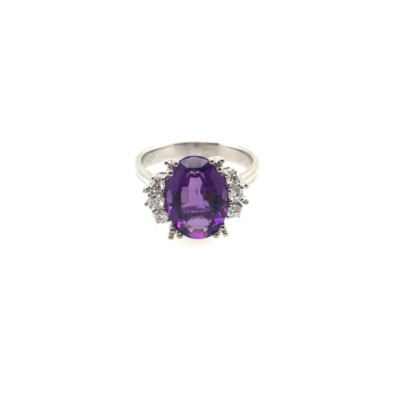 Ring Weißgold 750 / 18 ct. mit Amethyst & Brillanten