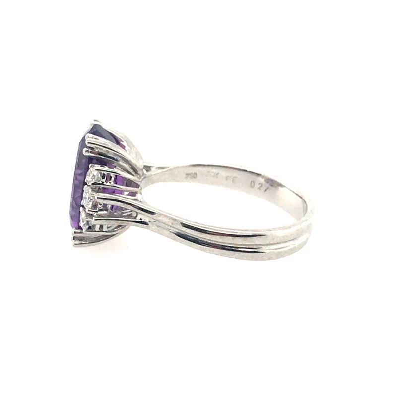 Ring Weißgold 750 / 18 ct. mit Amethyst & Brillanten