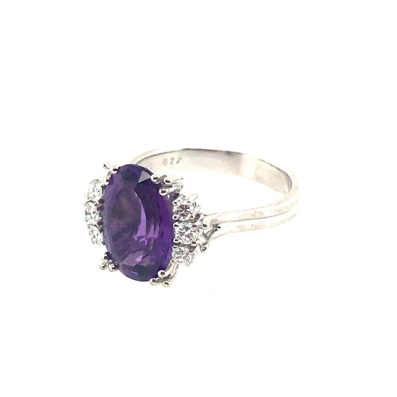 Ring Weißgold 750 / 18 ct. mit Amethyst & Brillanten