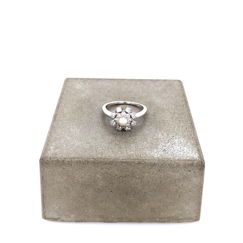 Ring Weißgold 585 mit Perle & Brillanten