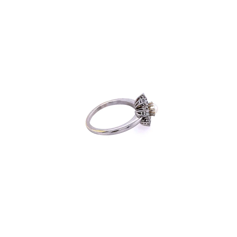 Ring Weißgold 585 mit Perle & Brillanten