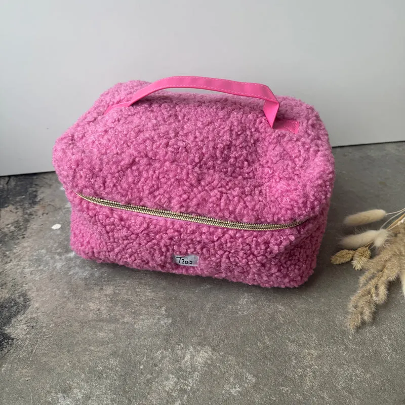 Fluffy Makeup Bag - Pink