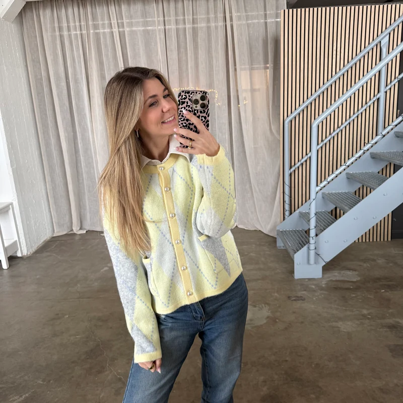 Strickjacke Romy - Butteryellow