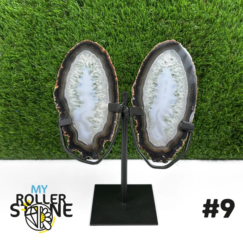 Duo-Achatscheibe auf Metallständer #9