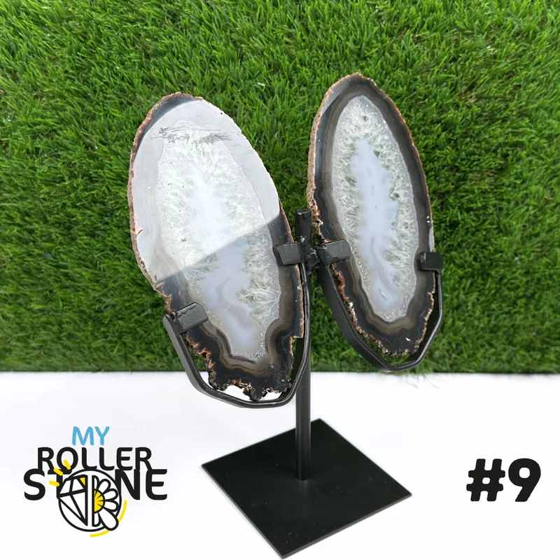 Duo-Achatscheibe auf Metallständer #9