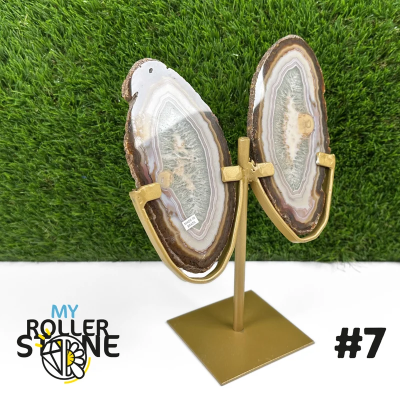 Duo-Achatscheibe auf Metallständer #7