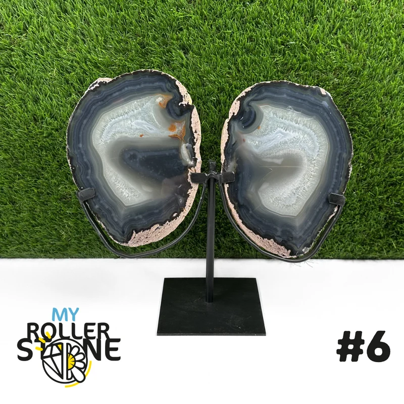 Duo-Achatscheibe auf Metallständer #6