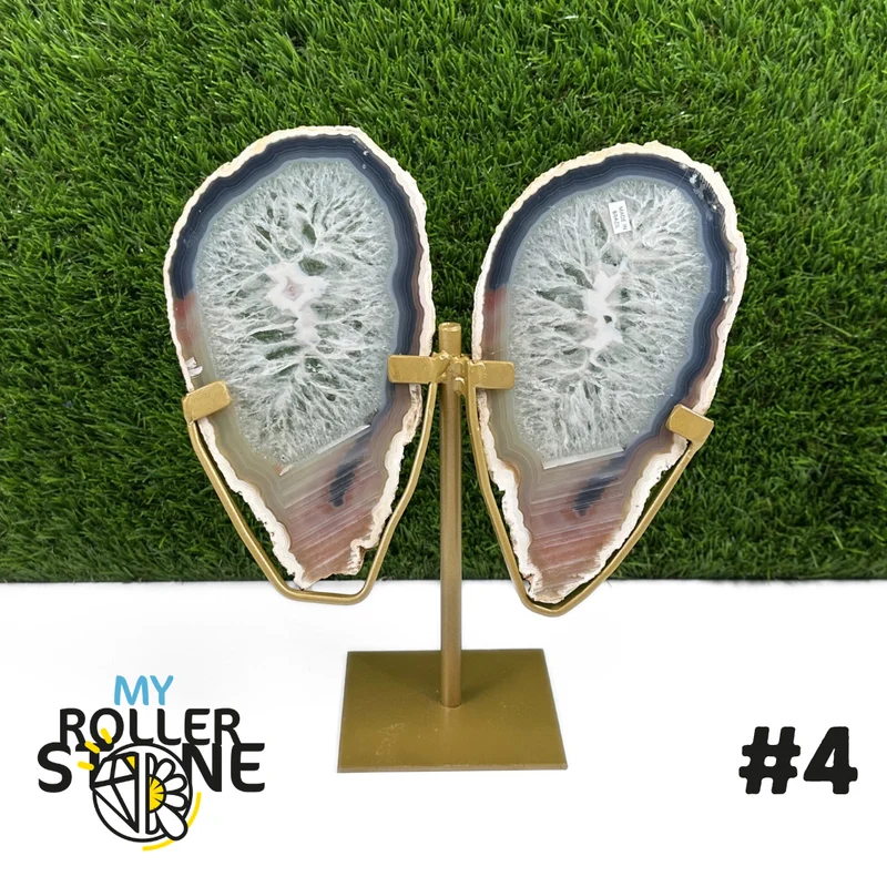 Duo-Achatscheibe auf Metallständer #4