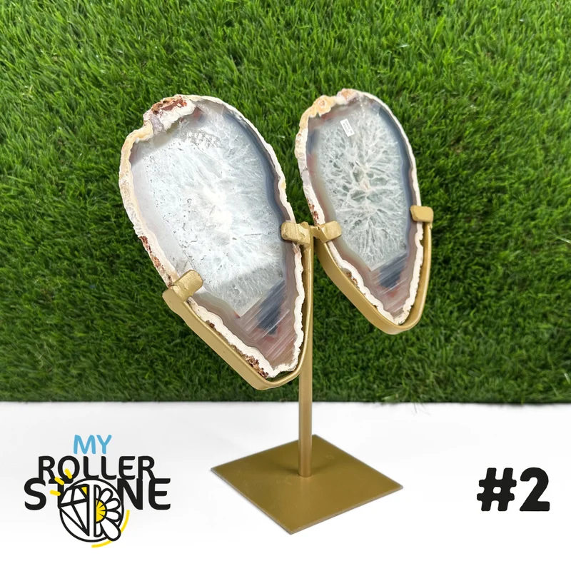 Duo-Achatscheibe auf Metallständer #2