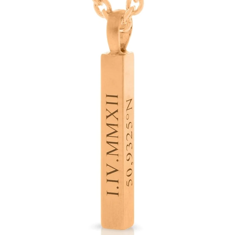 KETTE MIT GRAVUR, FAMILIENKETTE ROSÉ VERGOLDET, DAMENKETTE ROSÉ