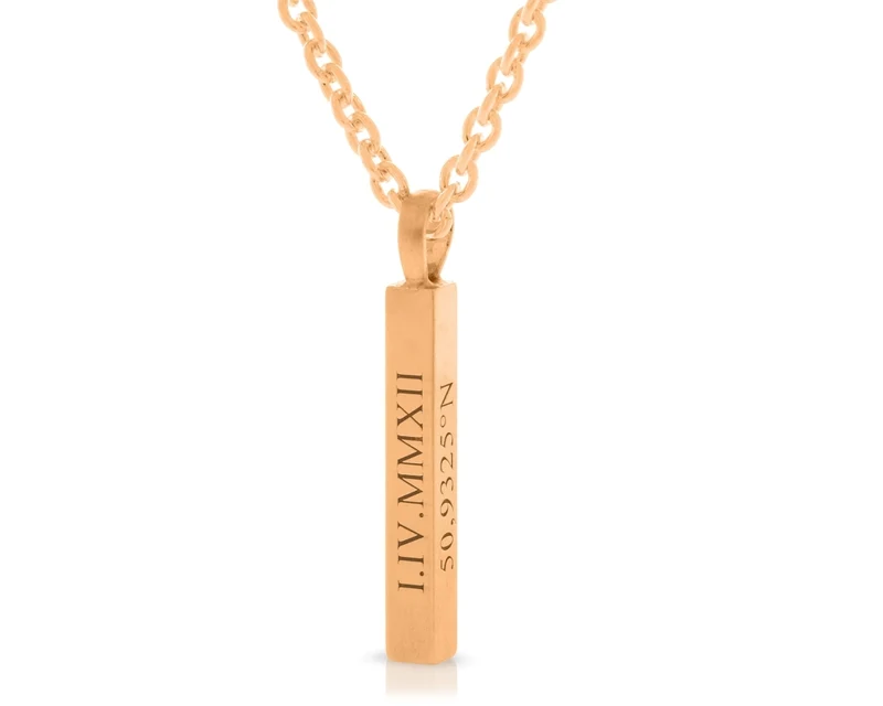 KETTE MIT GRAVUR, FAMILIENKETTE ROSÉ VERGOLDET, DAMENKETTE ROSÉ