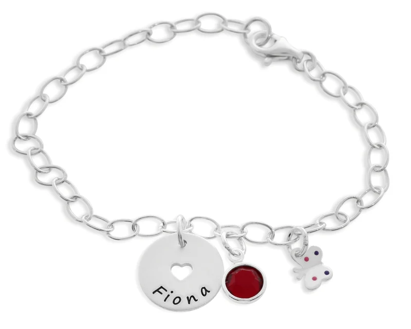 KINDERSCHMUCK MIT GRAVUR, SCHMETTLING, GEBURTSSTEIN, ARMKETTCHEN