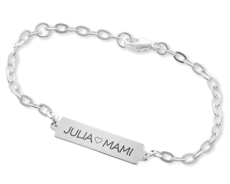 ID-ARMBAND AUS 925 STERLING SILBER, KINDERARMBAND MIT GRAVUR