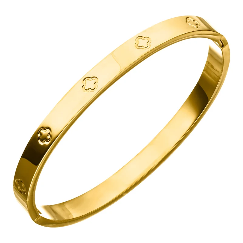 Shine Clover Armreif | 18K vergoldet