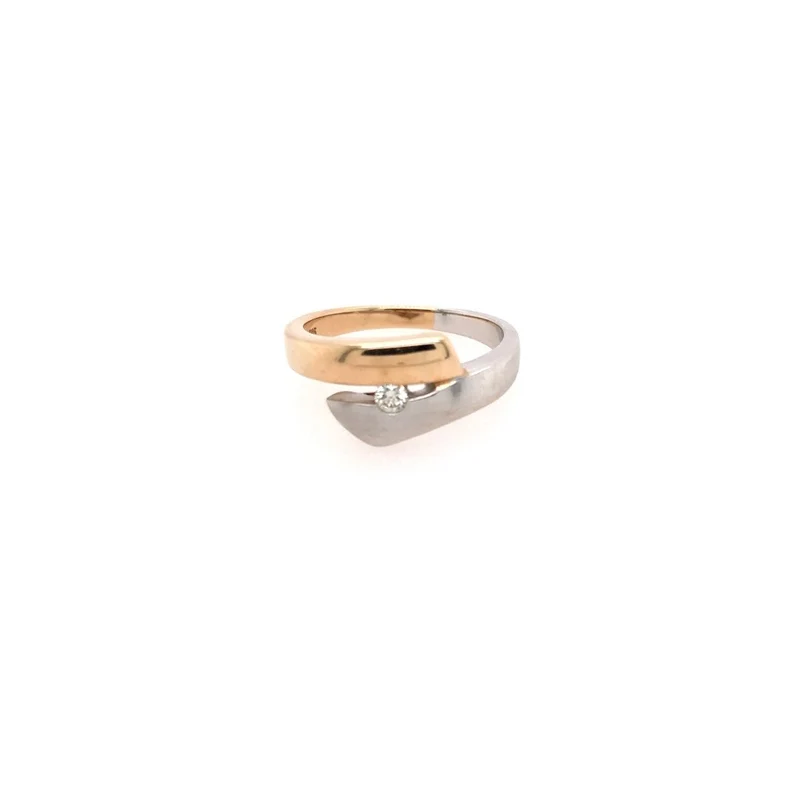 Ring Bicolor Gold 585 mit Brillant
