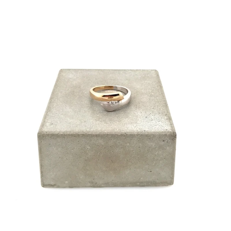 Ring Bicolor Gold 585 mit Brillant