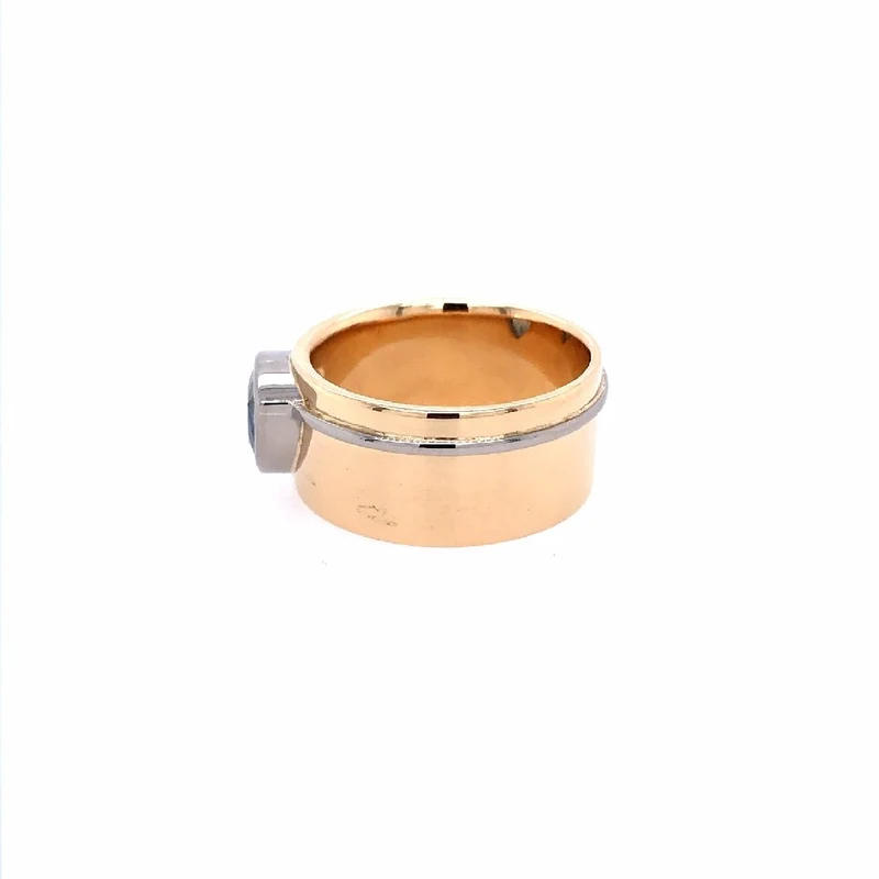 Ring Bicolor Gold 750 mit grossem Saphir