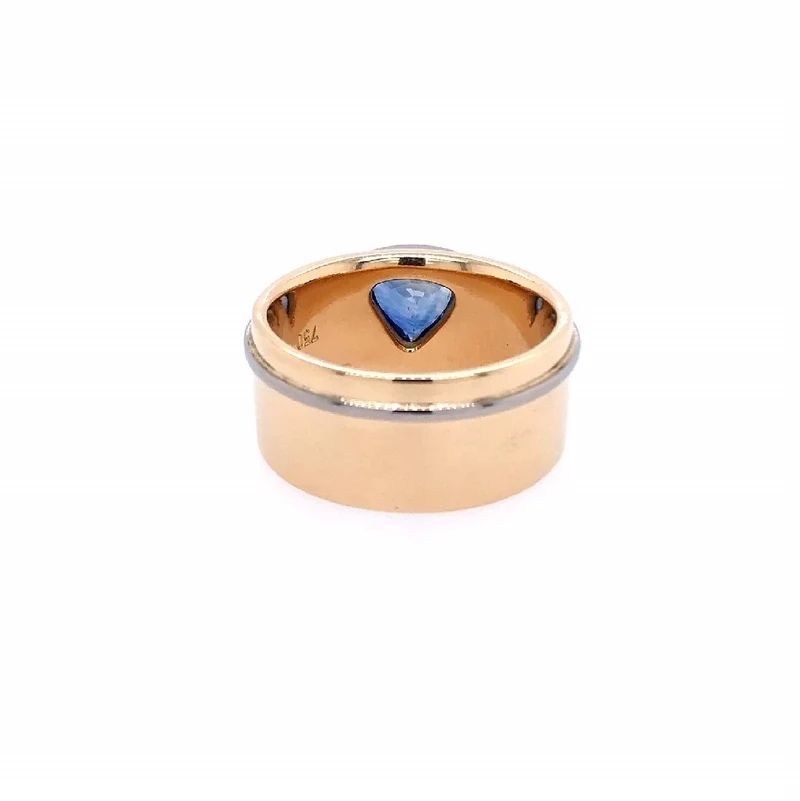 Ring Bicolor Gold 750 mit grossem Saphir