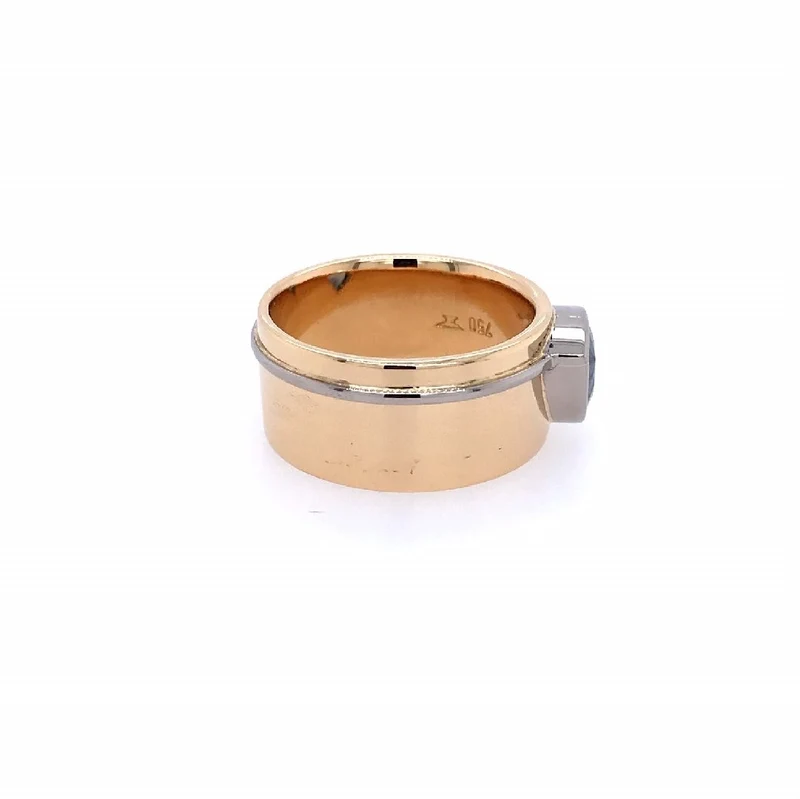 Ring Bicolor Gold 750 mit grossem Saphir