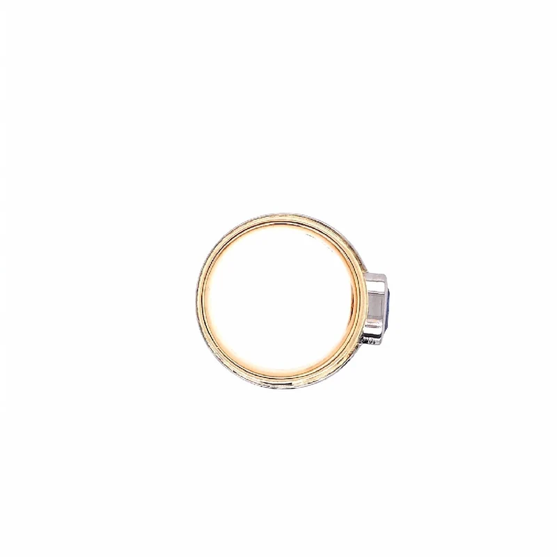 Ring Bicolor Gold 750 mit grossem Saphir