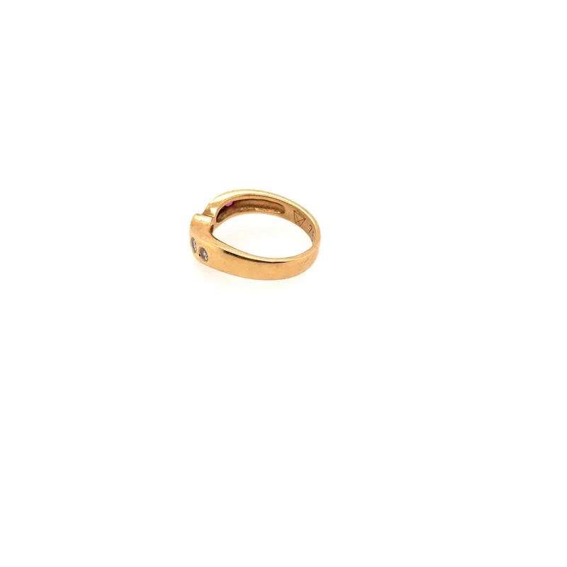 Ring Gelbgold 750 mit Rubinen & Brillanten