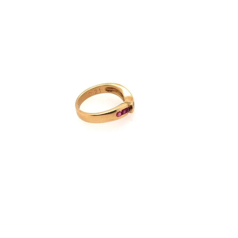 Ring Gelbgold 750 mit Rubinen & Brillanten