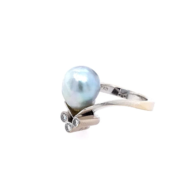 Ring Weissgold 750 mit Perle & Brillanten