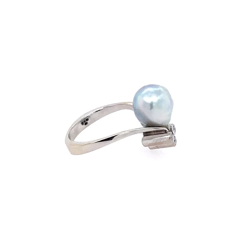 Ring Weissgold 750 mit Perle & Brillanten