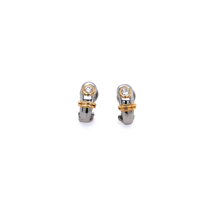 Ohrclips Bicolor Gold 750 mit Brillanten