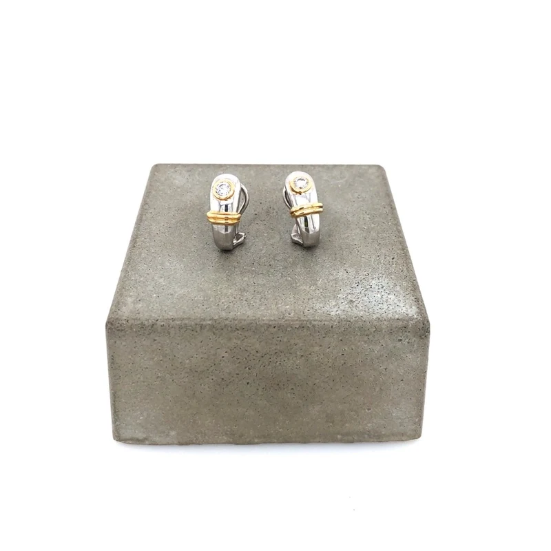 Ohrclips Bicolor Gold 750 mit Brillanten