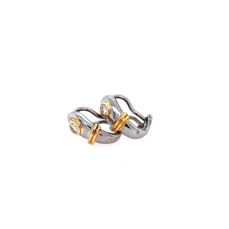 Ohrclips Bicolor Gold 750 mit Brillanten
