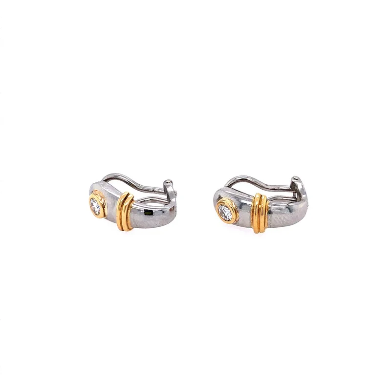 Ohrclips Bicolor Gold 750 mit Brillanten