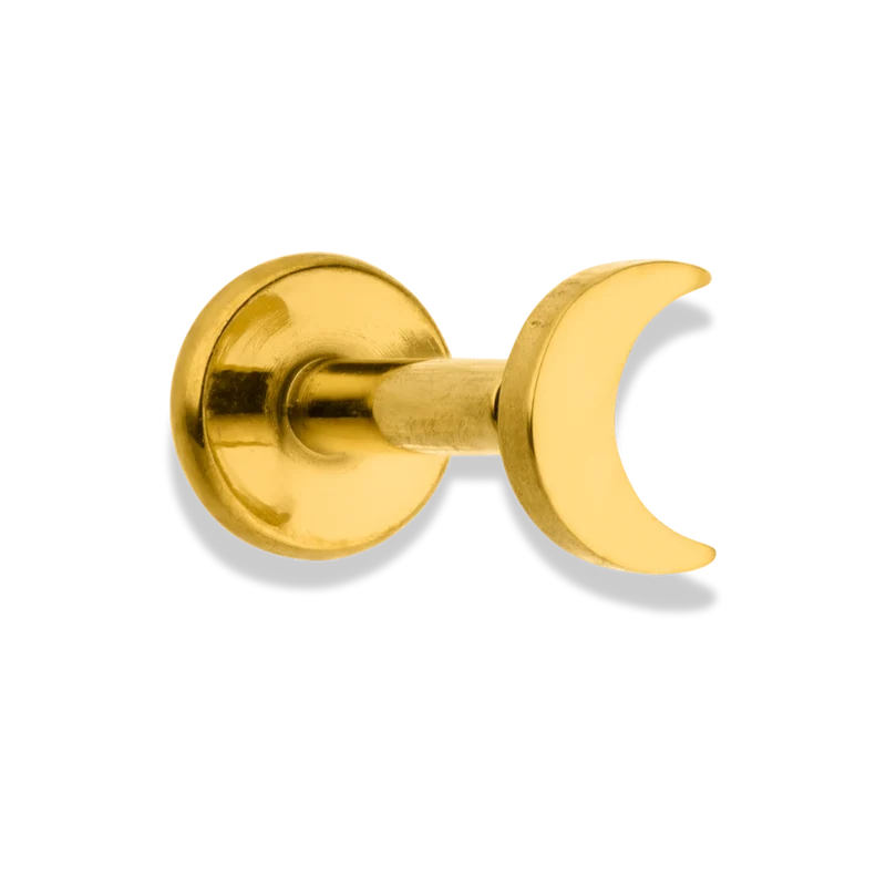 Tiny Moon Labret Piercing - Titan