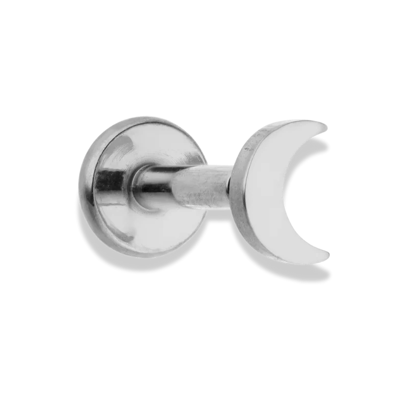 Tiny Moon Labret Piercing - Titan