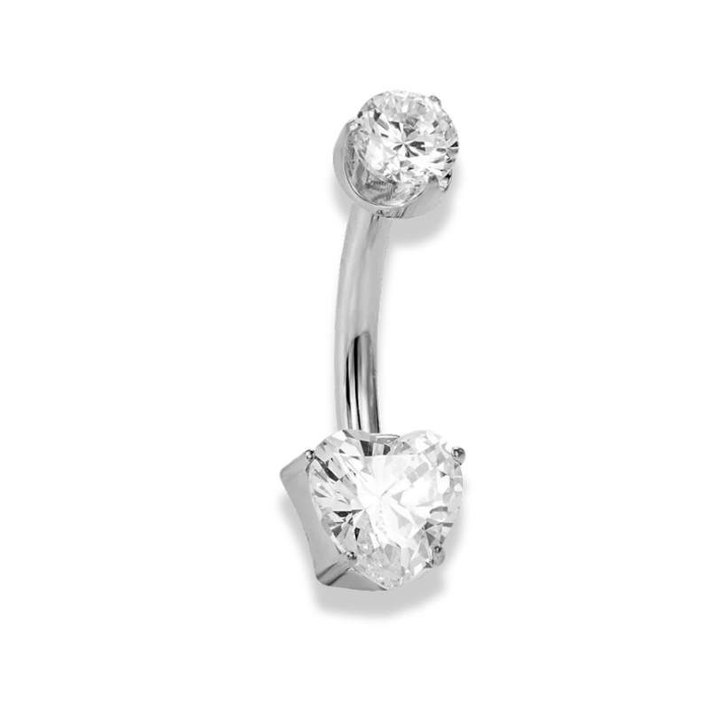 Elegance Heart Belly Piercing - Titan