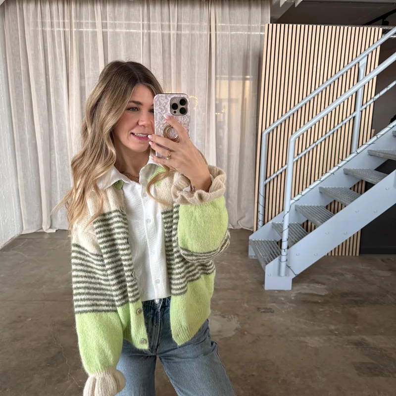Cute Stripes Strickjacke 2.0 - Green