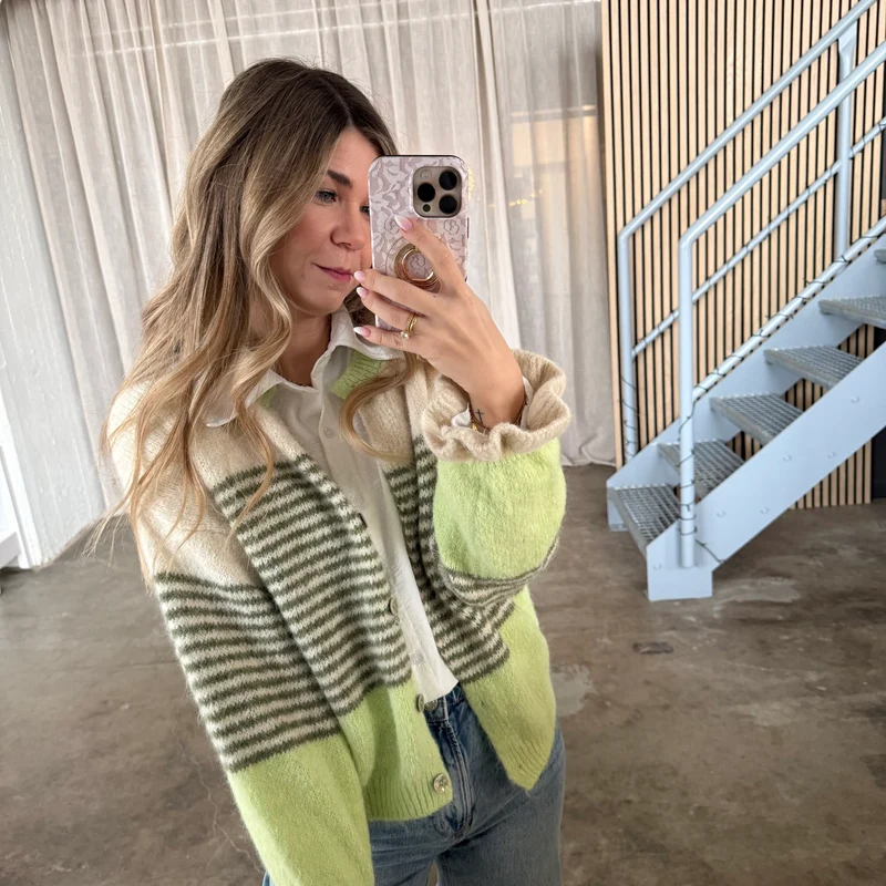 Cute Stripes Strickjacke 2.0 - Green