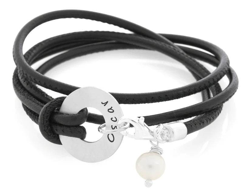 LEDERARMBAND MIT GRAVUR, NAMENSARMBAND, GRAVUR ARMBAND