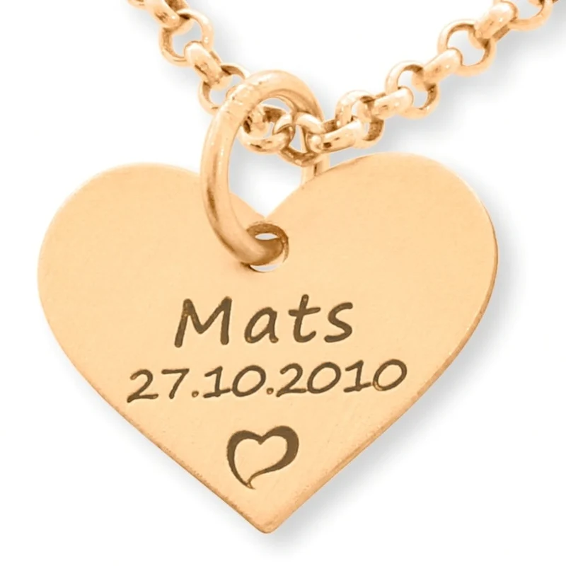 KETTE ROSÉ VERGOLDET MIT GRAVUR, NAMENSKETTE, GESCHENK MAMA