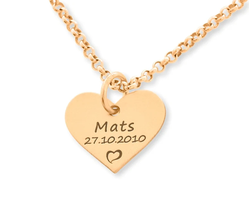 KETTE ROSÉ VERGOLDET MIT GRAVUR, NAMENSKETTE, GESCHENK MAMA