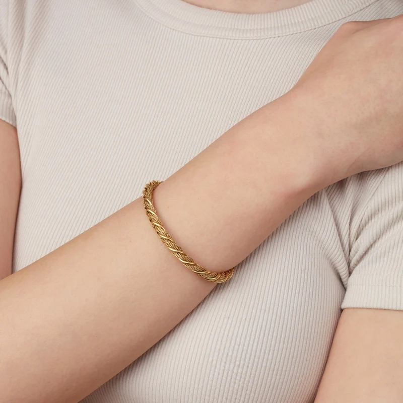 Twist Armreif | 18K vergoldet