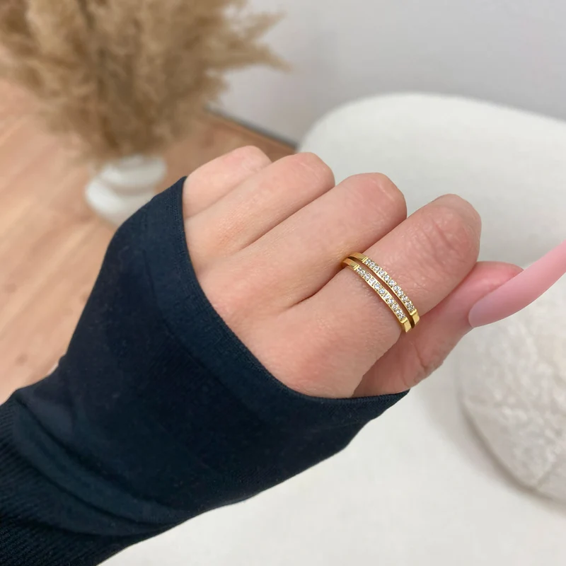 Two Layers Ring | 18K vergoldet