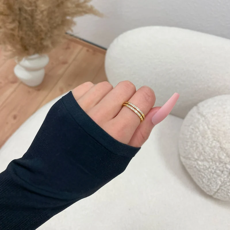Two Layers Ring | 18K vergoldet