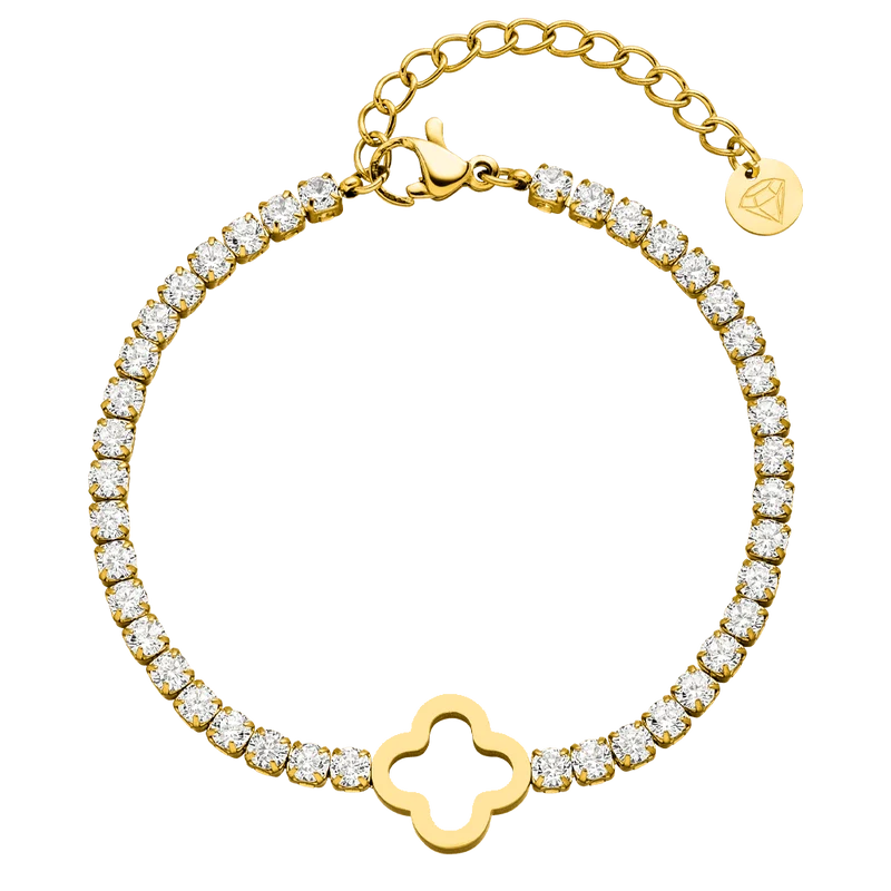 Tennis Clover Armband | 18K vergoldet